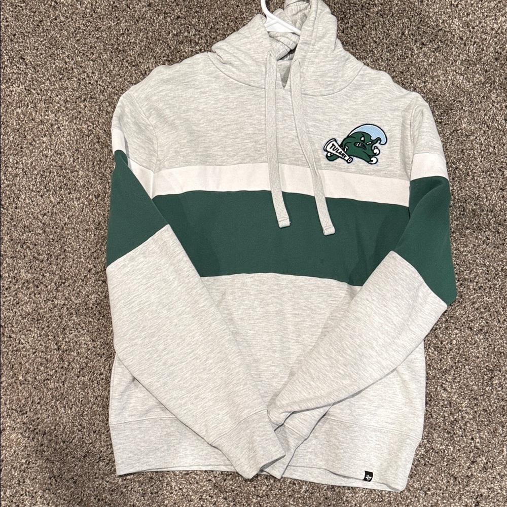 Gray and Green Women's Hoodie
